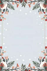 christmas background with holly berries
