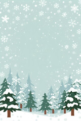 christmas background with fir tree and snow