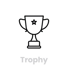 Trophy Cup icons. Editable Vector Stroke, Trophy cup award icons. Editable Vector Stroke.