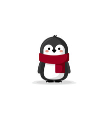 Obraz premium Cute penguin with scarf