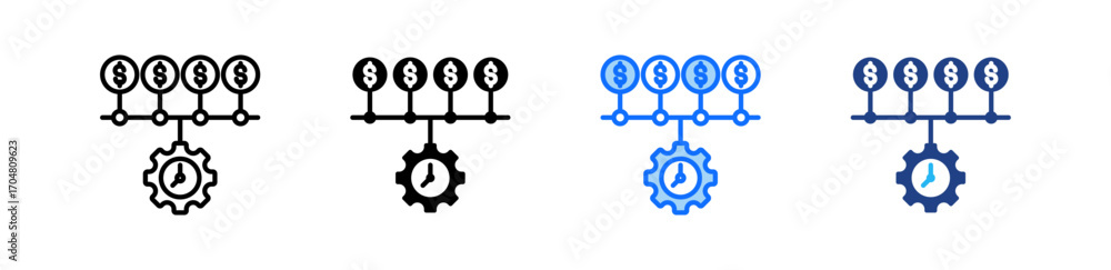 Poster timeline icon set multiple style collection