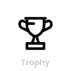 Trophy Cup icons. Editable Vector Stroke, Trophy cup award icons. Editable Vector Stroke.