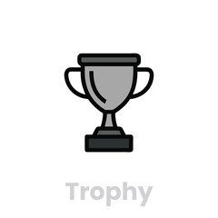 Trophy Cup icons. Editable Vector Stroke, Trophy cup award icons. Editable Vector Stroke.