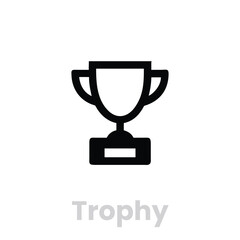 Trophy Cup icons. Editable Vector Stroke, Trophy cup award icons. Editable Vector Stroke.