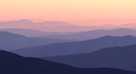 Fototapeta premium Misty Mountain Sunrise Landscape.