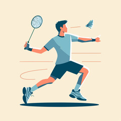 Obraz premium flat illustration of a badminton player