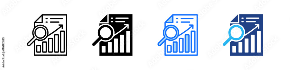 Aufkleber data chart icon set multiple style collection