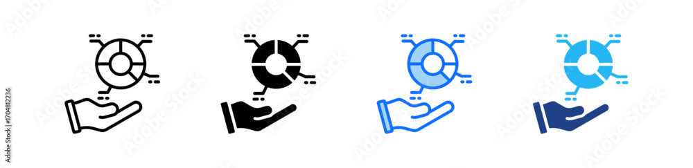 Poster information chart icon set multiple style collection