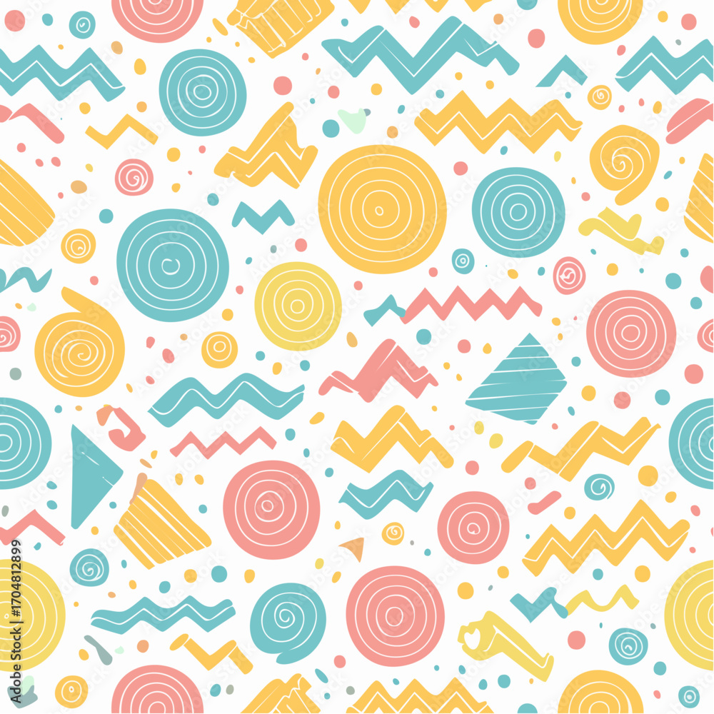 Poster colorful abstract shapes and patterns seamless pattern design 2