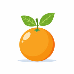 Ripe orange fruit with green leaves sitting on white surface, showcasing vibrant color and freshness, evoking healthy and natural feeling.