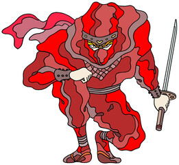 忍者のイラスト - 忍びの者・間者・隠密・赤装束