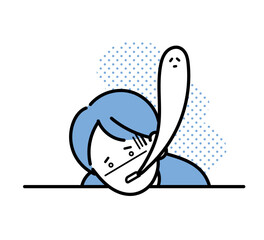 疲労困憊の医師のイラスト