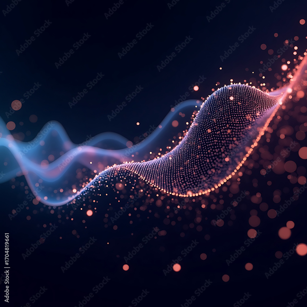 Poster dynamic glowing digital wave representing data flow and modern technology concepts