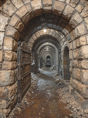 Fototapeta premium Inside a mine entrance