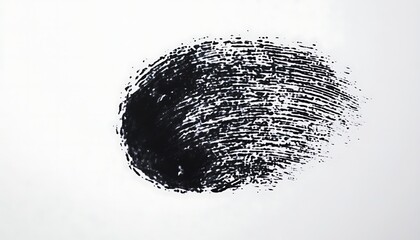 Black Ink Fingerprint Mark on White Background for Security and Identity Concepts
