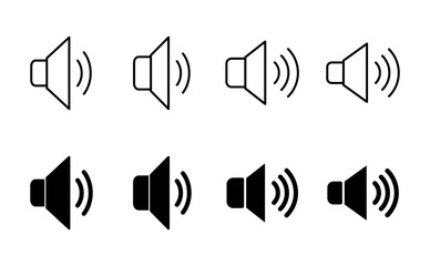 Speaker icon set. volume icon vector. loudspeaker icon vector. sound symbol