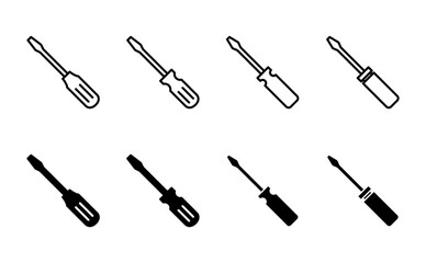 Screwdriver icon set. tools icon vector