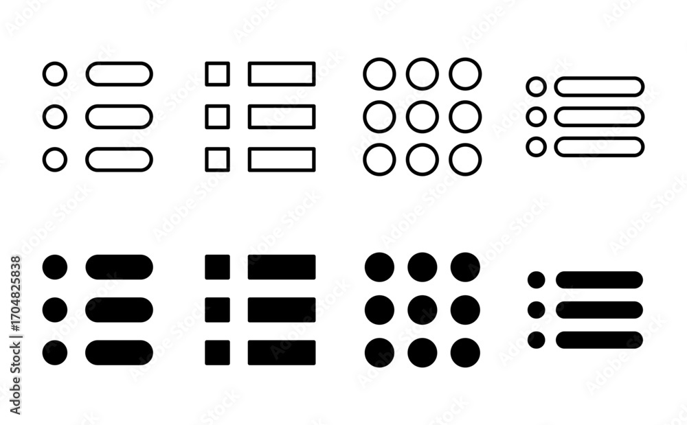Poster menu icon set. web menu icon. hamburger menu symbol