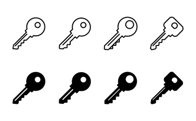 Key icon set. Key vector icon. Key symbol