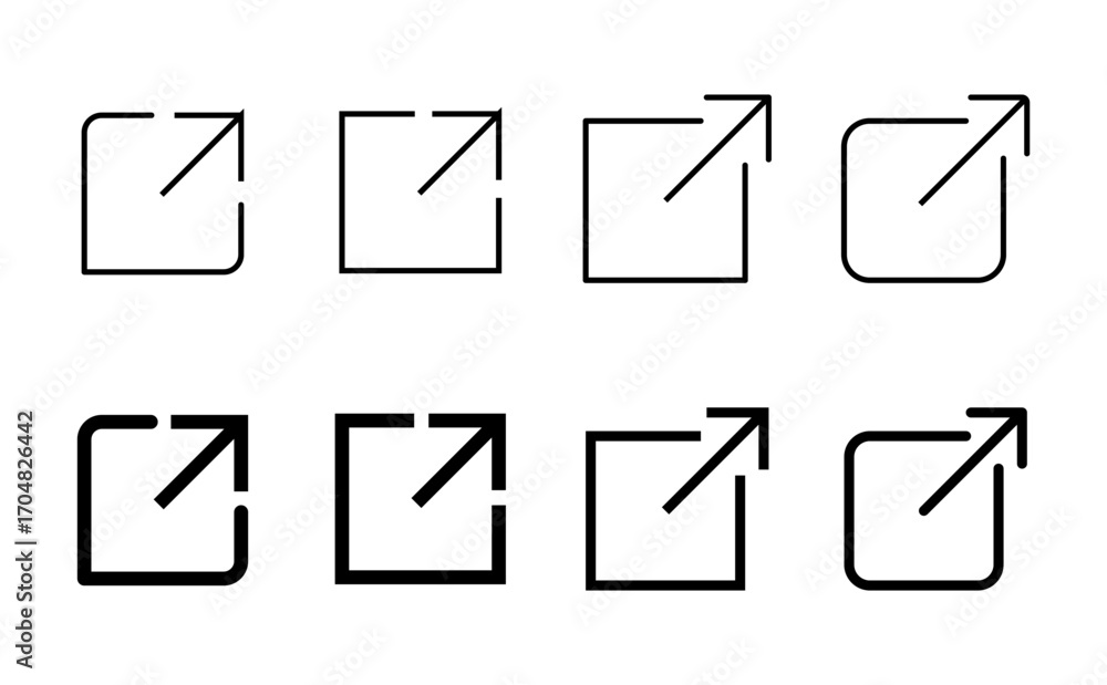 Poster external link icon set. link icon vector. hyperlink symbol