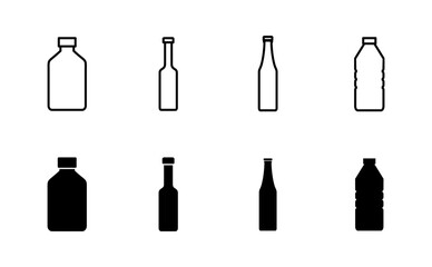 Bottle icon set. bottle vector icon