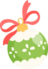 Green Christmas Ornament with Red Bow
