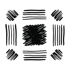 Abstract collection of handdrawn lines and scribbles