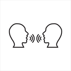 thin line head like voice command. concept of girl or boy singing or speaking and control technology. stroke flat style trendy modern logotype graphic line