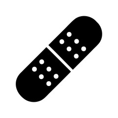 Black and white bandage plaster, medical equipment for wound treatment