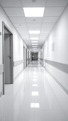Fototapeta premium Empty hospital corridor, bright and clean