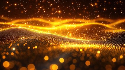Naklejka premium Gold abstract background with flowing waves