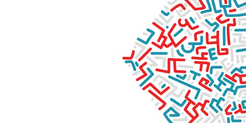 Abstract Dotted Line Pattern in Red, White, and Blue