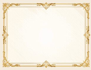 Ornate gold decorative frame with floral scrollwork in a classic vintage style for an official certificate or diploma