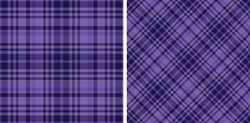 Seamless purple color check pattern. Repeating patern plaid. Checkered design for prints. Repeated tartan fabric. Vector scottish fabriс. Ekose texture. Madras flannel. Checker line. Stripe gingham