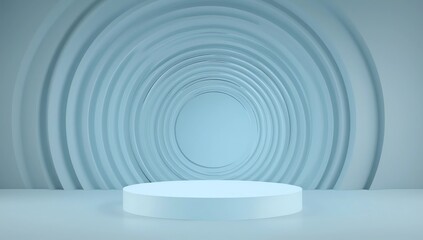 Obraz premium blue podium with circles background