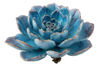 Vibrant blue succulent, rosette form