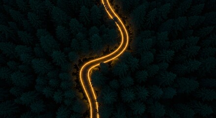 A glowing path of glowing arrows through a forest, symbol of guidance.