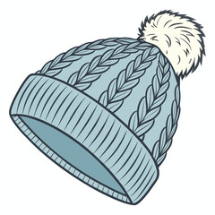 Winter Knitted Wool Hat Illustration