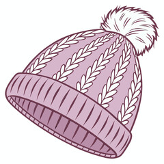 Winter Knitted Wool Hat Illustration