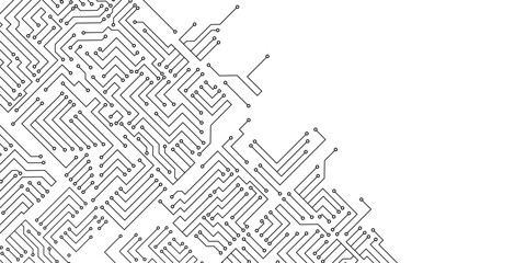 Digital technology background on white back motherboard. 