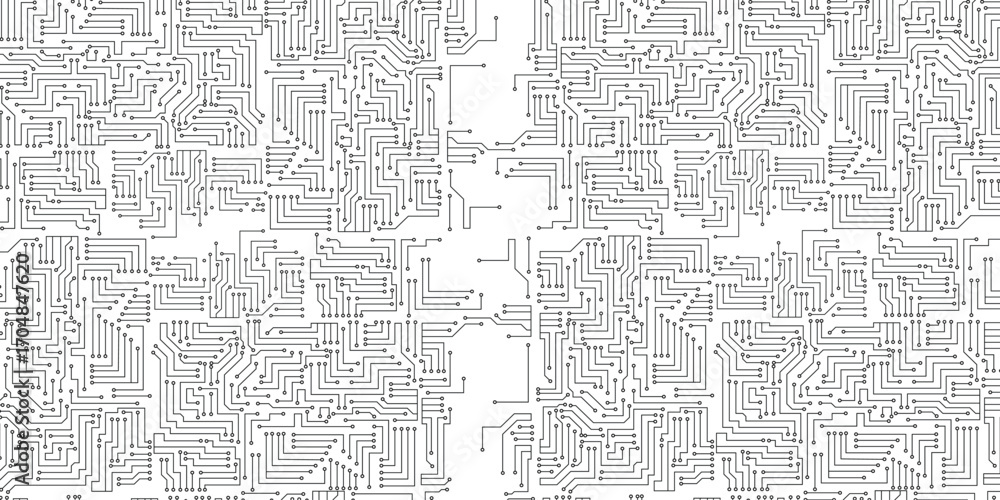 Aufkleber seamless circuit board. digital technology electrical scheme printed motherboard computer chip elect