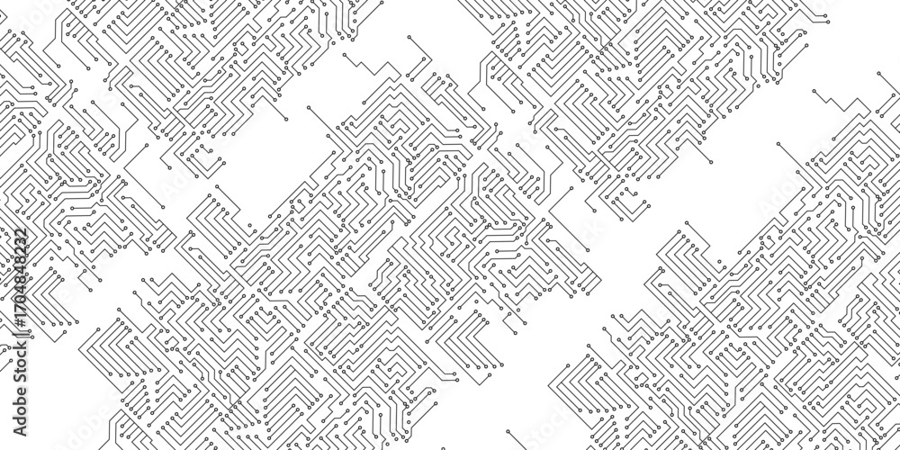 Poster abstract black circuit board technology connected lines electronics elements computer motherboard ch