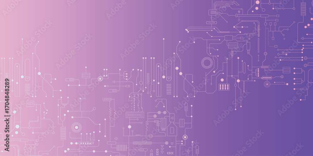 Poster digital technology background. vector circuit board.