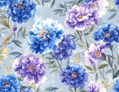 Delicate floral pattern on a light gray background