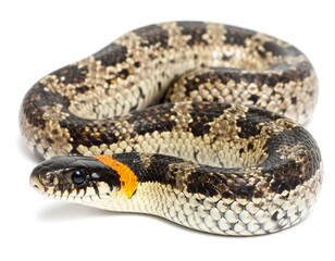 Fototapeta premium Snake coiled on white background
