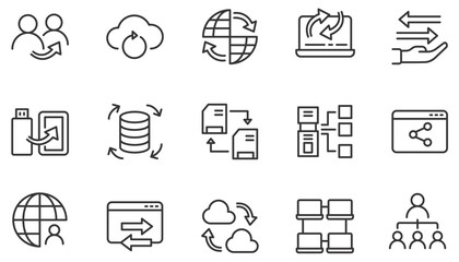 Data sharing icons illustration vector