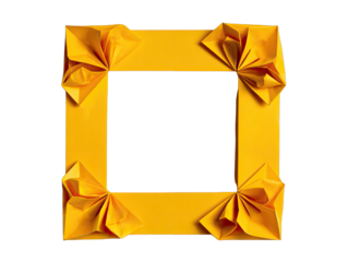 Origami frame, yellow, square, empty