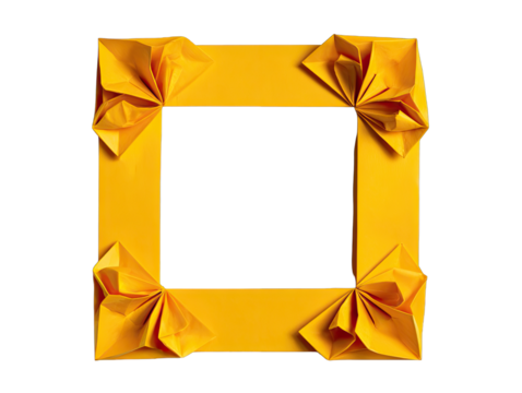 Origami frame, yellow, square,  empty