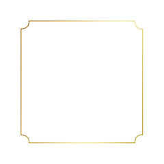 Gold gradient thin line square frame element..