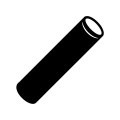 Illustration of a solid black cylinder, suitable for various technical drawings
